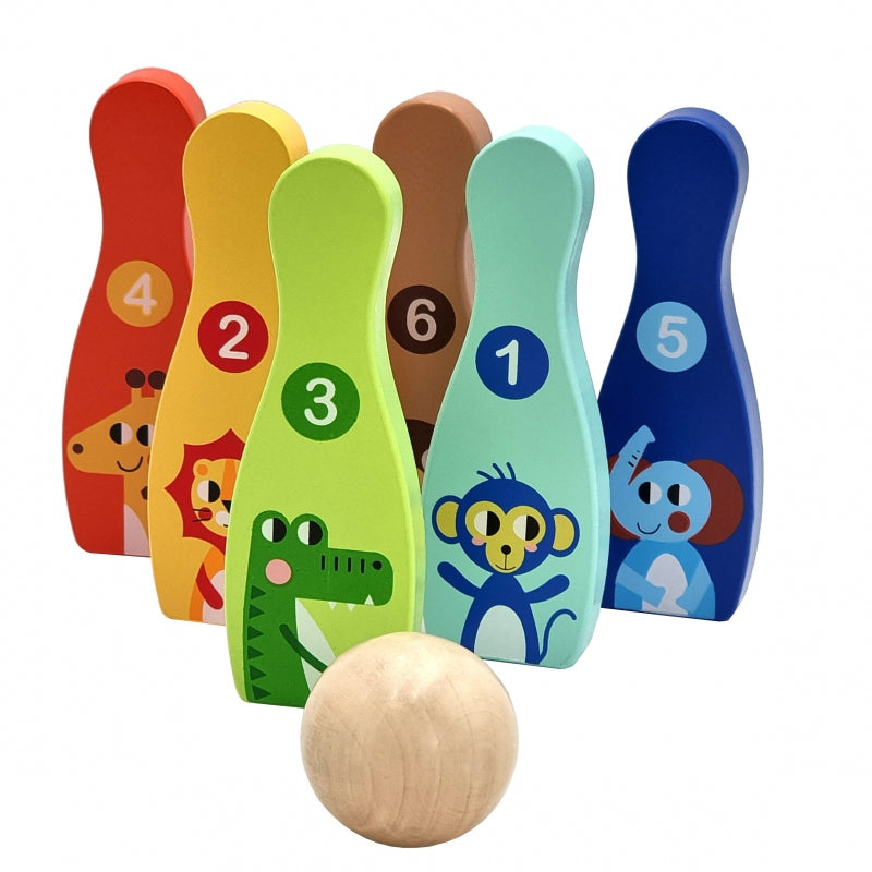 Medinis gyvūnų boulingo rinkinys Tooky Toy