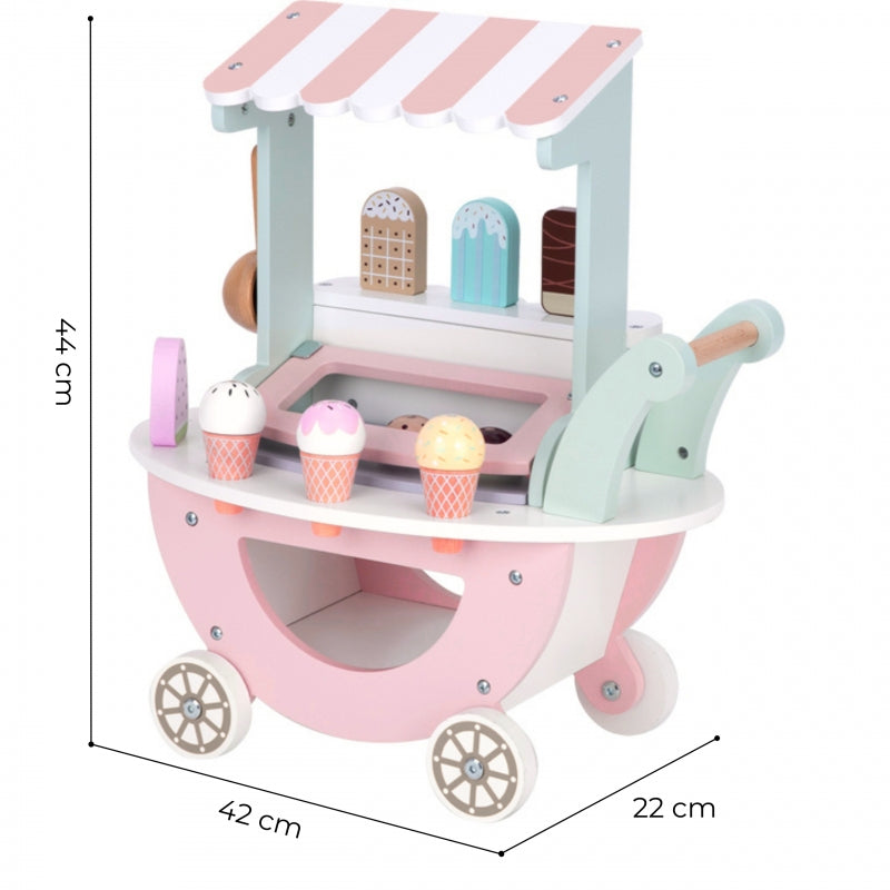 Medinis ledų vežimėlis vaikams, WOOPIE GREEN