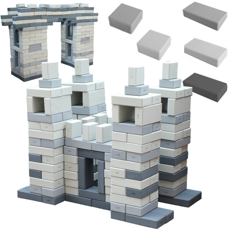 Minkštų plytų rinkinys 90 el, CLASSIC WORLD