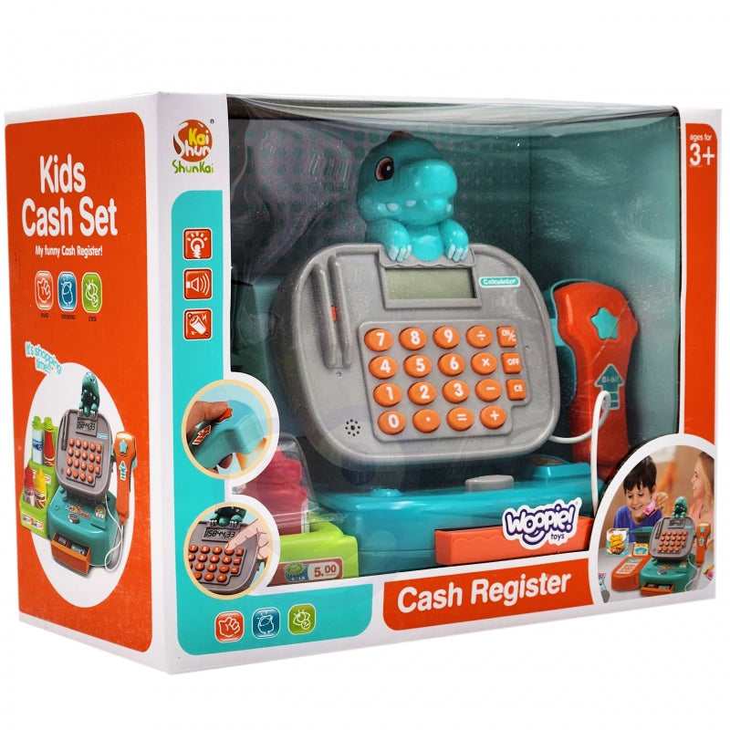 Žaislinio kasos aparato su priedais rinkinys, WOOPIE, mėlynas