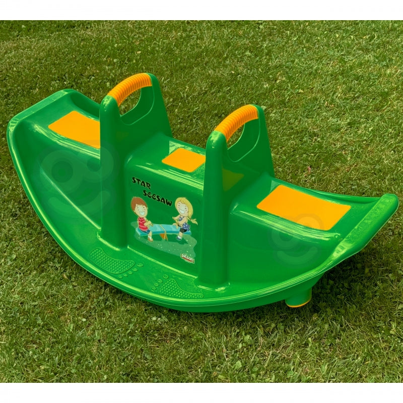 Dvivietės balansinės sūpynės vaikams „STAR Seesaw“, žalia, WOOPIE