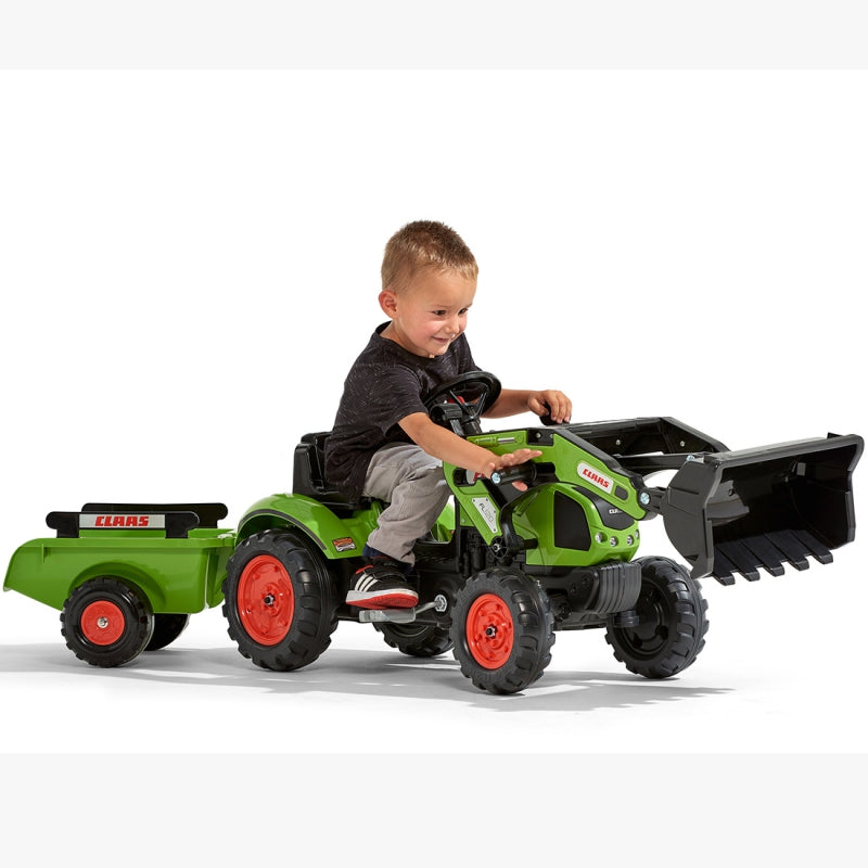 Minamas traktorius su priekaba ir kaušu, žalias, Flak