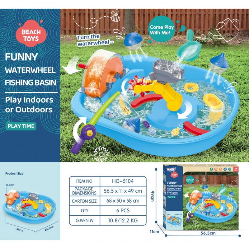 Vandens stalas vaikams su meškere ir priedais 2in1 14el., WOOPIE