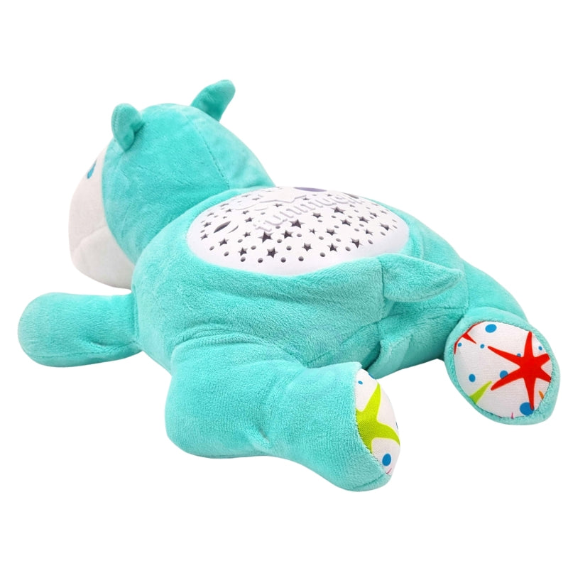 Pliušinis begemotas Funmuch su lopšinėmis ir projektoriumu