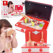 Medinė virtuvė 2in1 grilis + viryklė vaikams 22el. CLASSIC WORLD