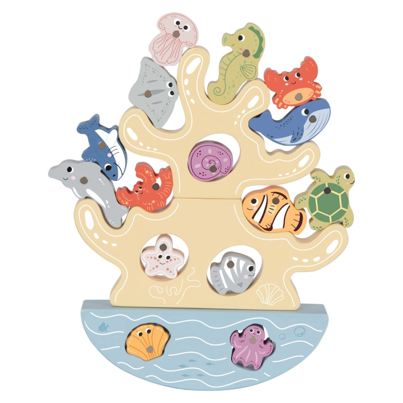 Medinis žvejybos rinkinys vaikams „Balansavimo bokštas“ 23 vnt. TOOKY TOY