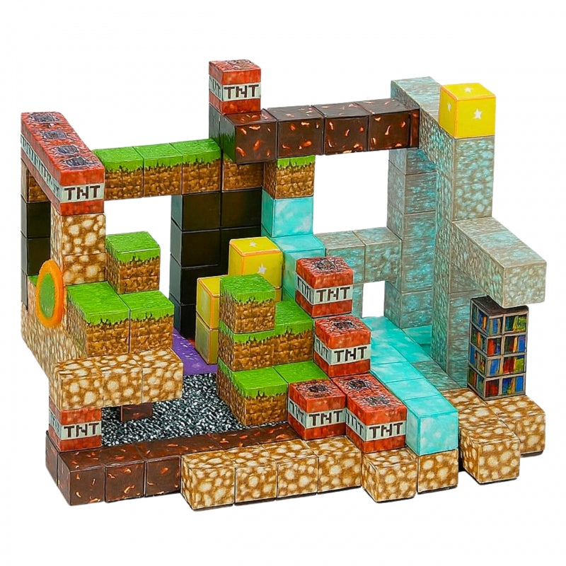 Magnetinių 3D statybinių blokų rinkinys vaikams 63 vnt. WOOPIE