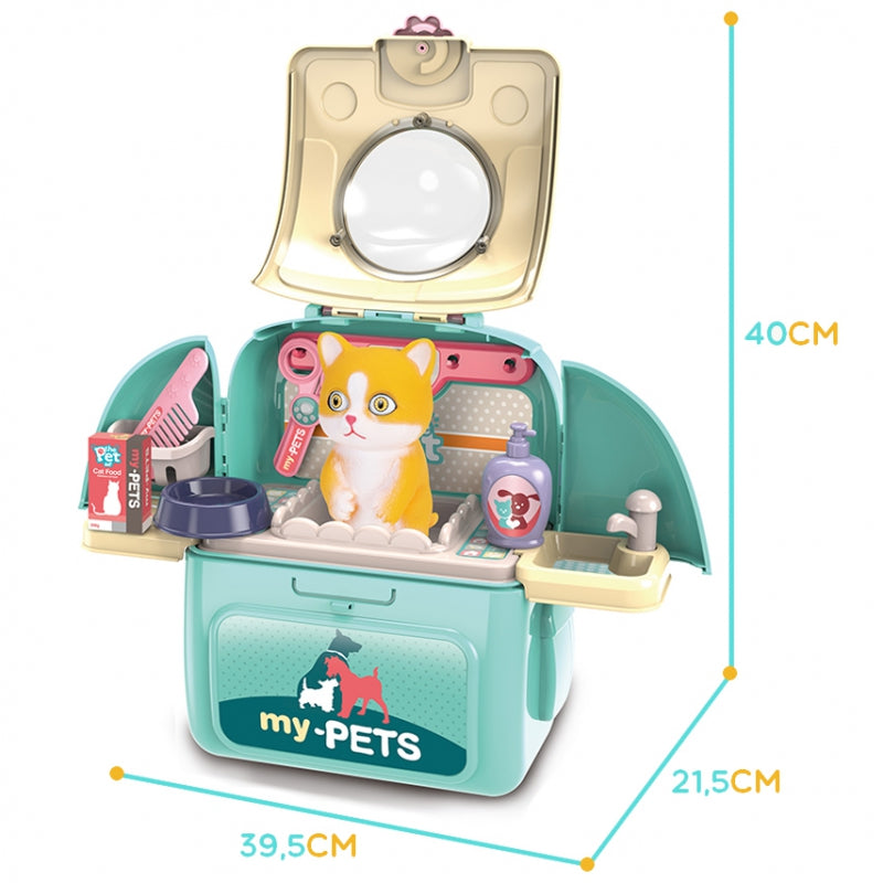 Nešiojamasis gyvūnų grožio salonas 2in1 kuprinėje, WOOPIE