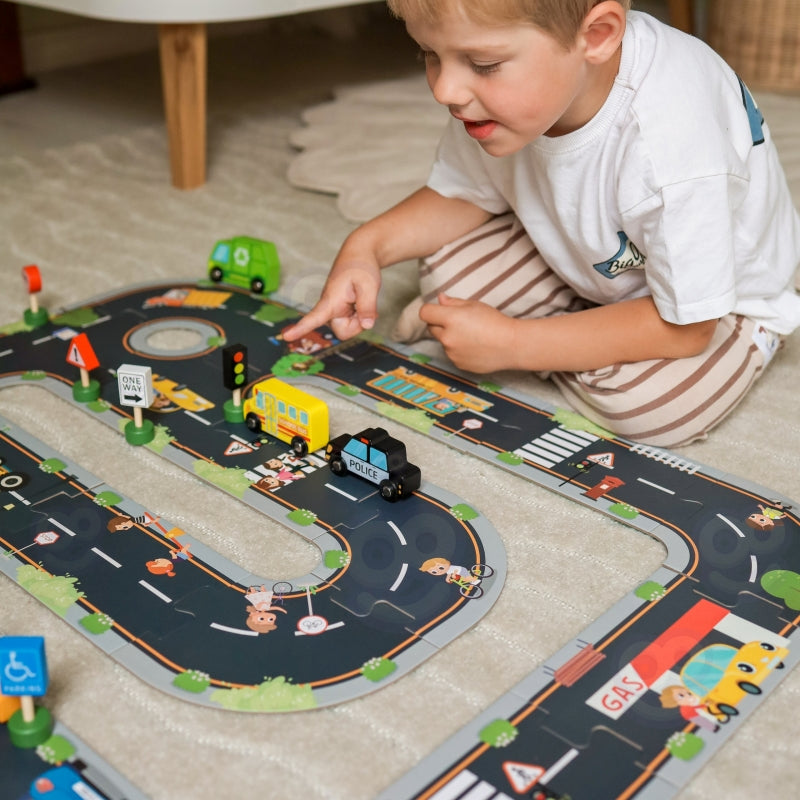 Miesto kelių dėlionė vaikams 21 vnt., WOOPIE GREEN