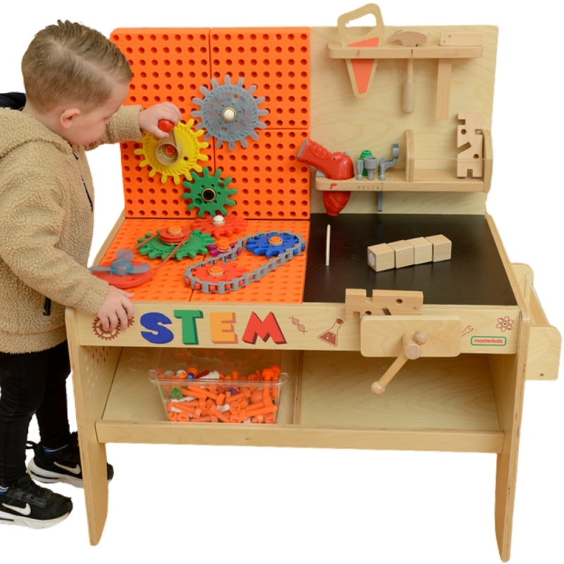 XXL Masterkidz medinė STEM dirbtuvė su įrankiais vaikams