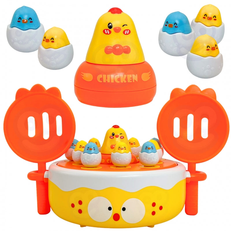 Arkadinis viščiukų žvejybos žaidimas vaikams 4in1, WOOPIE