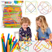 Statybinių šiaudelių rinkinys vaikams 500 vnt., WOOPIE