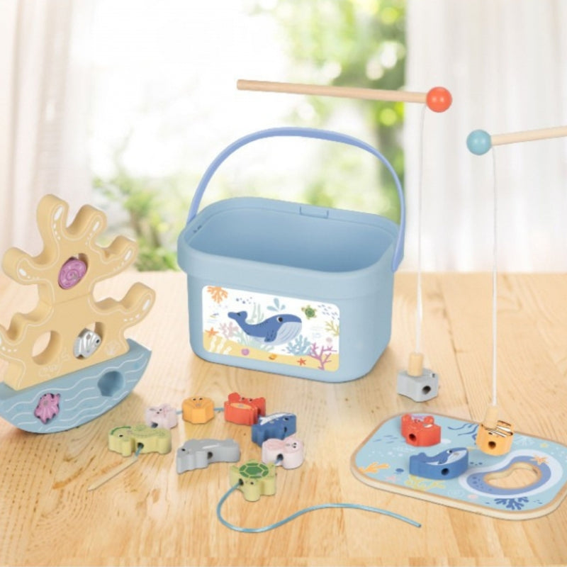 Medinis žvejybos rinkinys vaikams „Balansavimo bokštas“ 23 vnt. TOOKY TOY