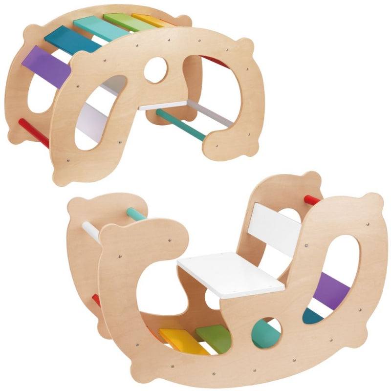 Medinės daugiafunkcinės Montessori sūpynės vaikams 2in1 WOOPIE GREEN