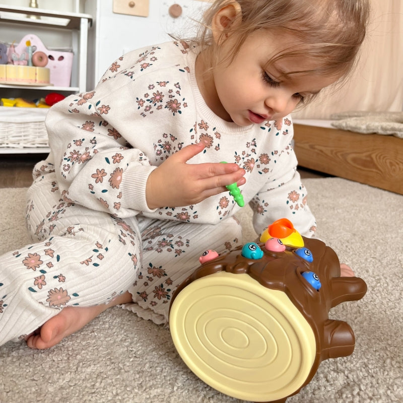 Vaikiškas magnetinis žaidimas „Pagauk kirminą“, rudas, Woopie