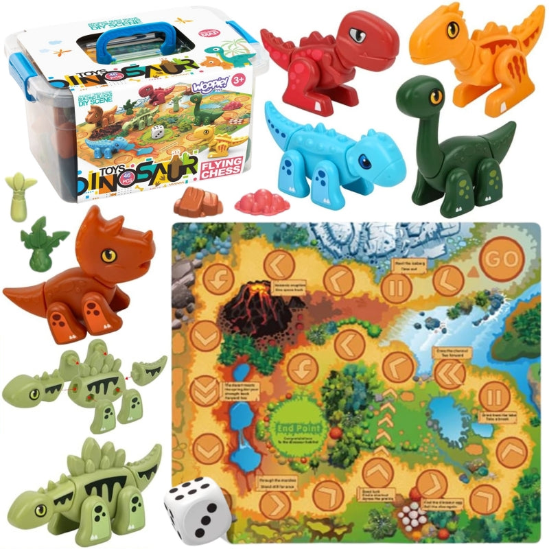 Konstruktoriaus rinkinys 2in1 46 el, dinozaurai, WOOPIE