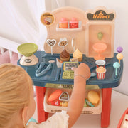 Vaikiška saldainių parduotuvėlė su vežimėliu ir priedais 40 vnt.