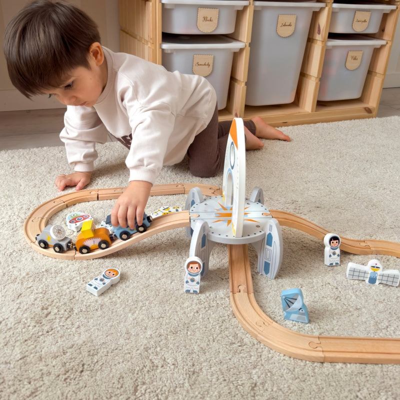 Medinis traukinio ir priedų rinkinys, TOOKY TOY