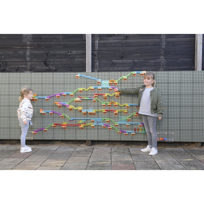 STEM lentos kaladėlių rinkinys su kamuoliukais 63 el, MASTERKIDZ