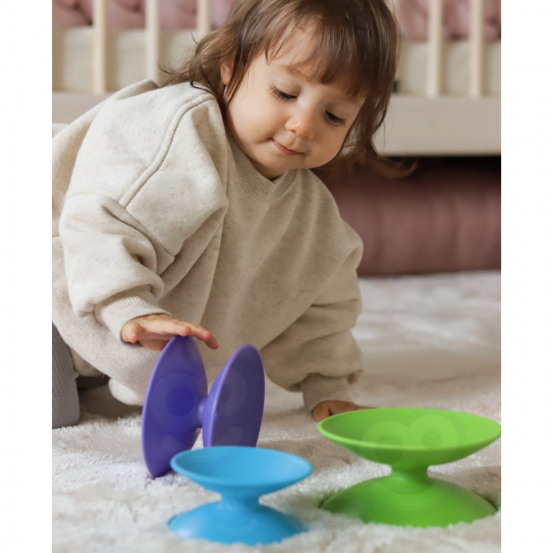 Spalvota bokšto formos mokomoji piramidė-dėlionė, WOOPIE BABY