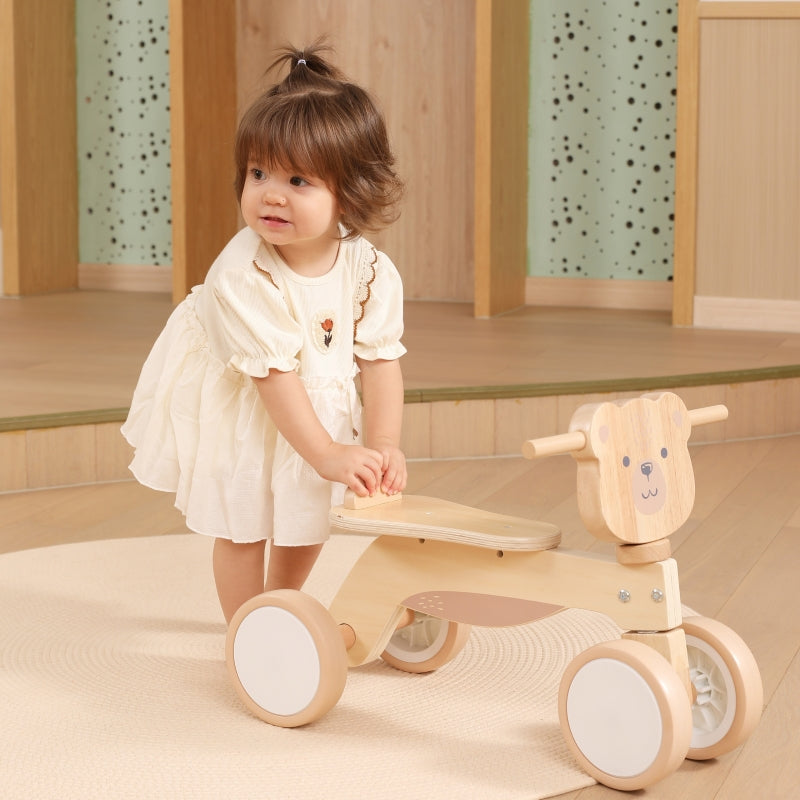 Medinis triratukas vaikams su meškiuko motyvu ir minkštais ratais, VIGA PolarB