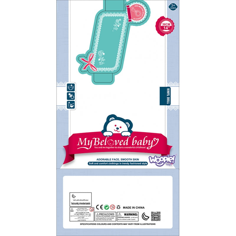Lėlė kūdikis su drabužėliais ir priedai 36 cm, WOOPIE