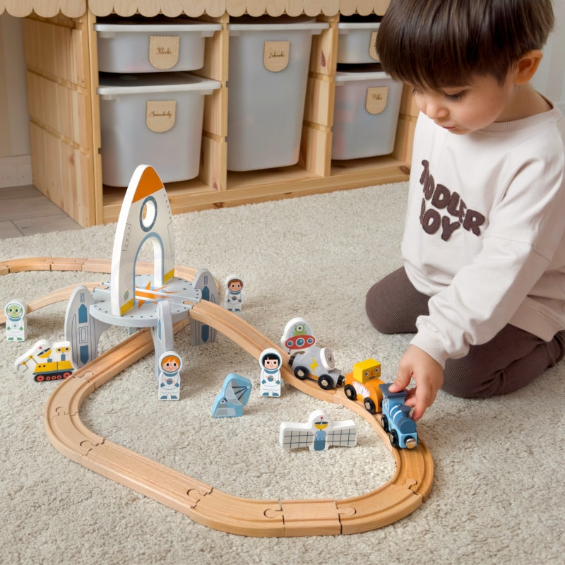 Medinis traukinio ir priedų rinkinys, TOOKY TOY