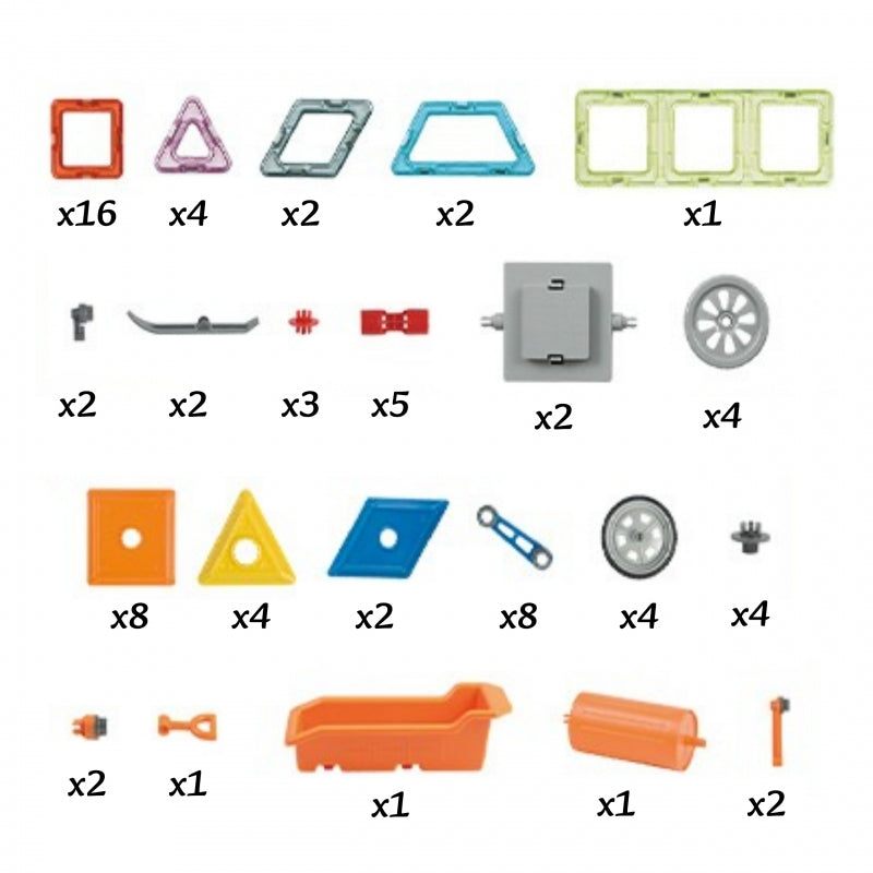 Magnetinis STEAM 3D konstruktorius „Transporto priemonės“ 80 vnt. WOOPIE