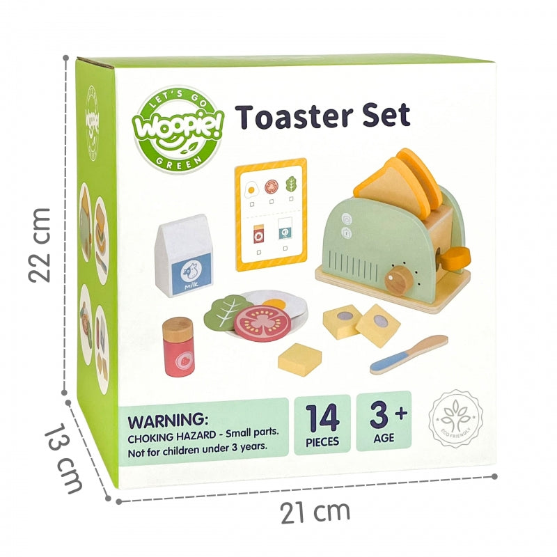 Medinis skrudintuvas su priedais, 14 dalių, FSC, WOOPIE GREEN