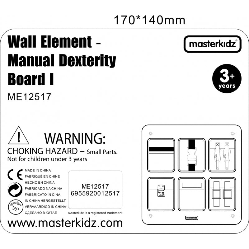 Medinė manipuliavimo lenta su užsegimais, MASTERKIDZ