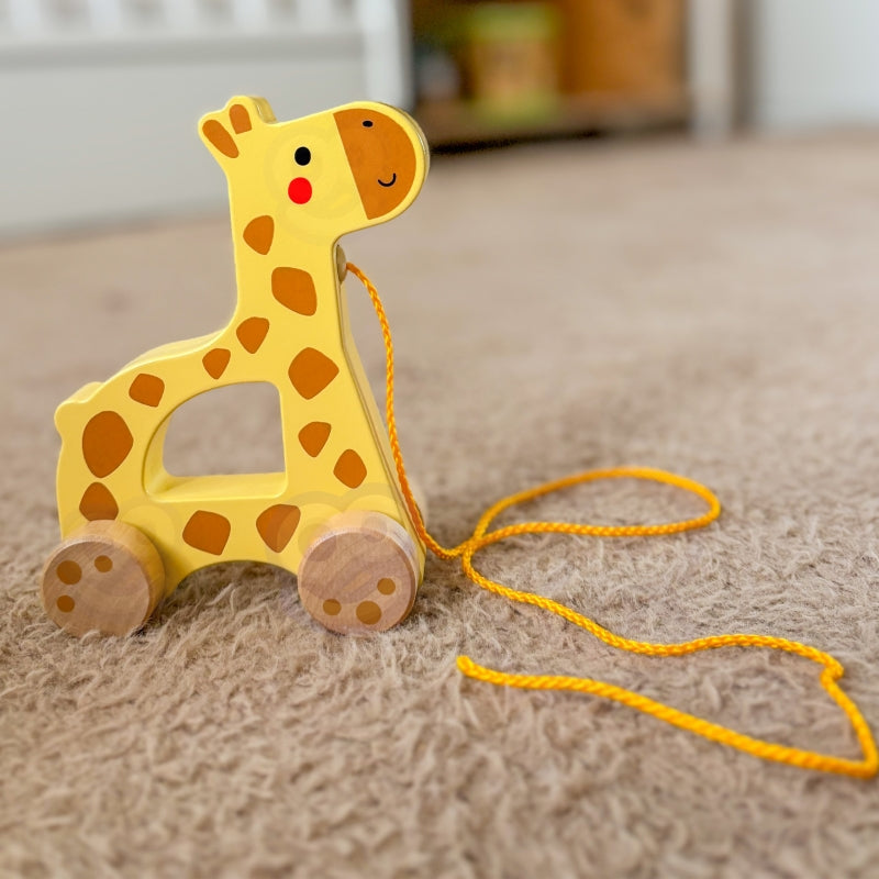 Medinis traukiamas žaislas, žirafa, TOOKY TOY