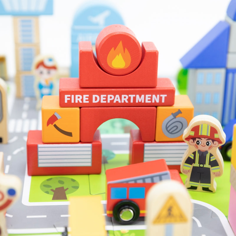 Medinis miesto konstravimo rinkinys su priedais, miestas, VIGA