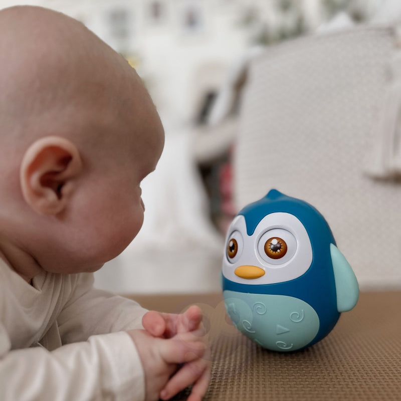 Sensorinis žaislas ir kramtukas , WOOPIE, pingvinas, mėlynas