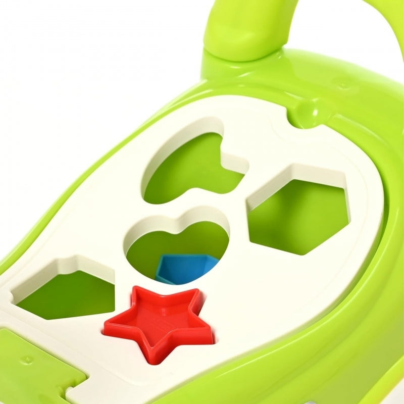 Paspiriama mašinėlė - stumdukas 4 in 1 su rūšiuokliu, žalia