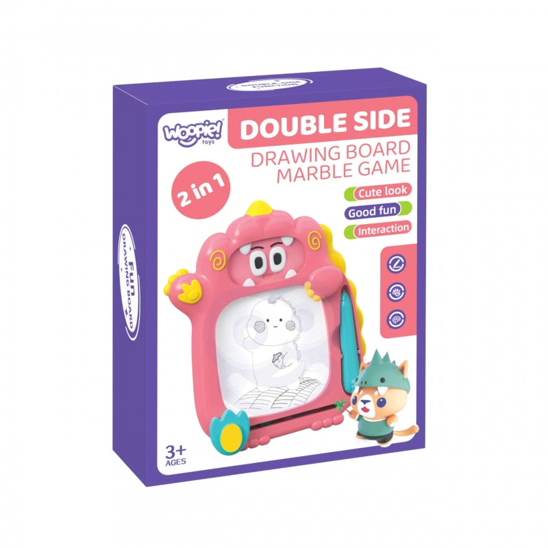 Žaislinė magnetinė lenta 2in1, rožinė, WOOPIE