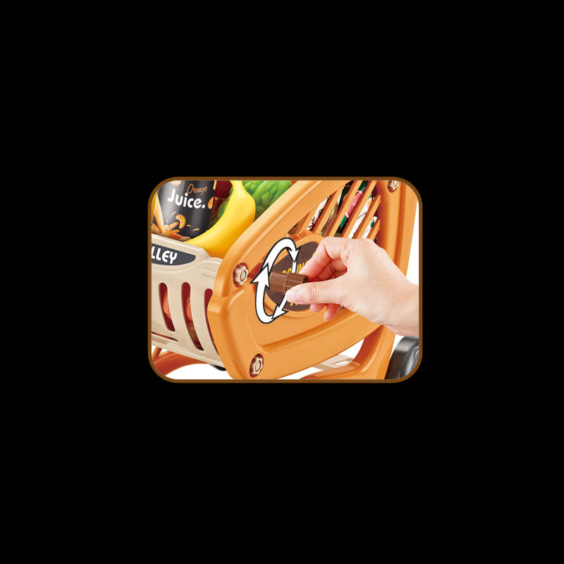 Vaikiškas pirkinių vežimėlis su priedais 42 vnt. Woopie, oranžinis