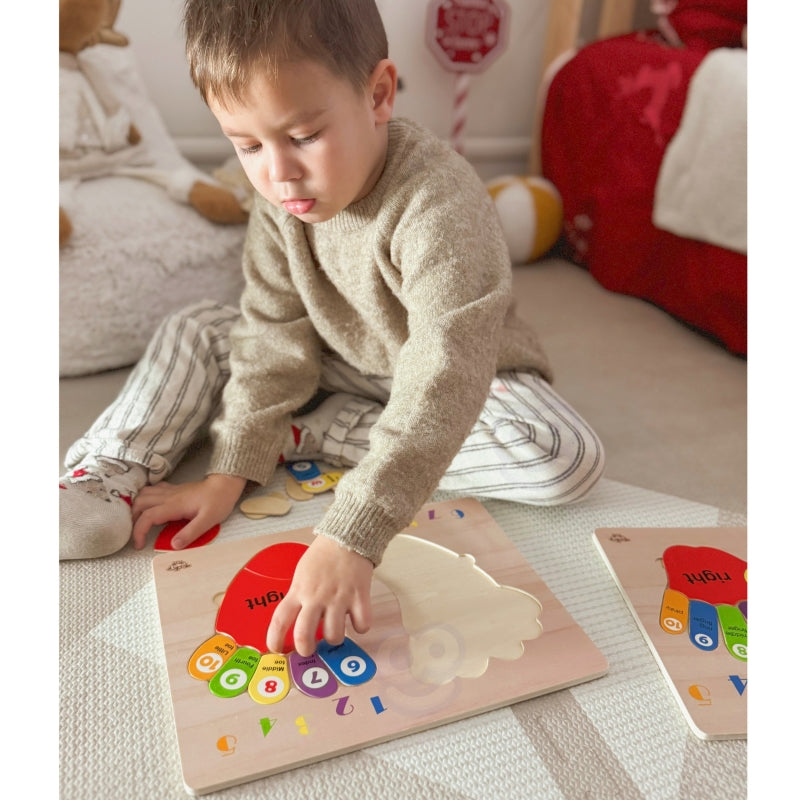 Lavinamoji medinė dėlionė, pėdos, TOOKY TOY