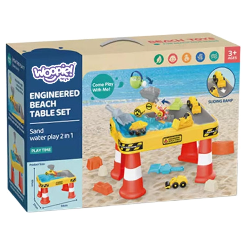 Vandens ir smėlio stalas su automobiliais 2in1 12el., WOOPIE