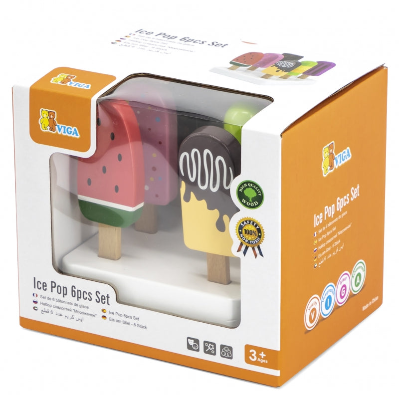 Medinių ledų rinkinys su stovu 6 vnt, VIGA