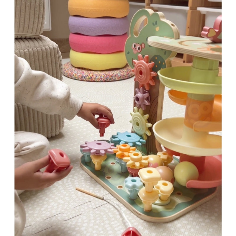 Medinis Montessori veiklos medis 4in1, WOOPIE GREEN