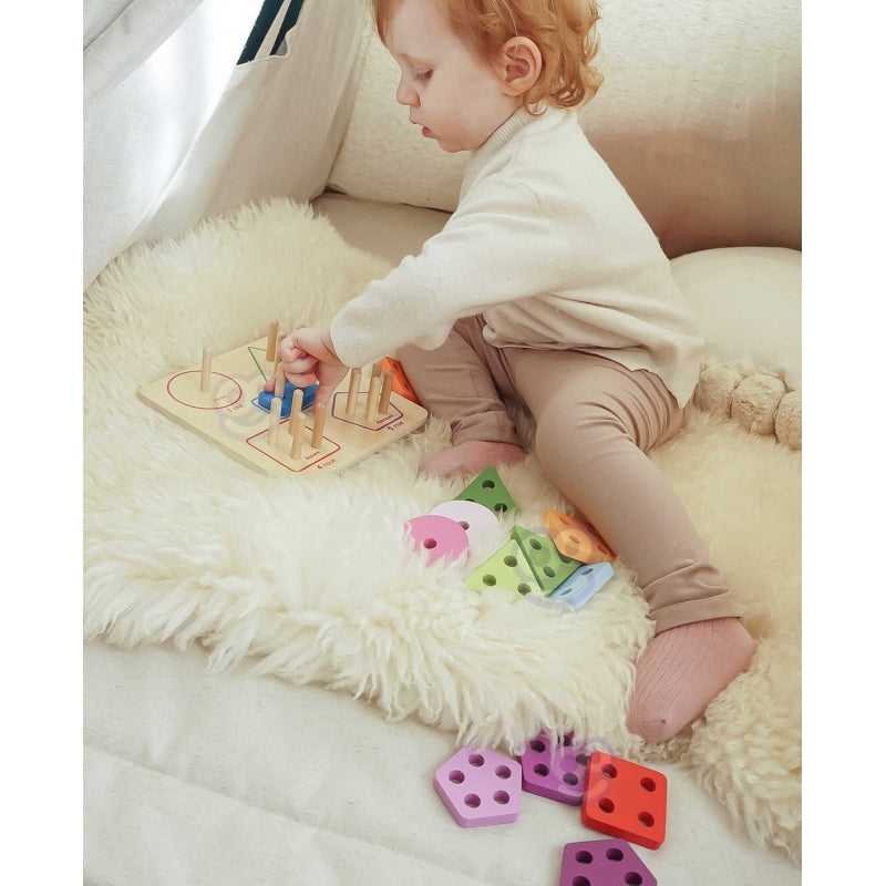 Medinis Montessori geometrinių figųrų rūšiuoklis, TOOKY TOY