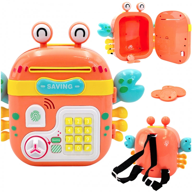 Vaikiška taupyklė su garso efektais, oranžinė, krabas, WOOPIE