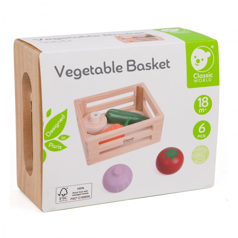 Medinis daržovių rinkinys krepšelyje 6 vnt., CLASSIC WORLD