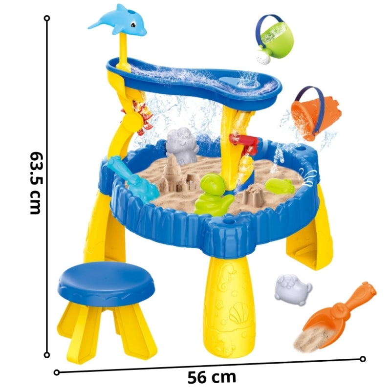 Vandens ir smėlio stalas XL su kėde 2in1 12el., WOOPIE