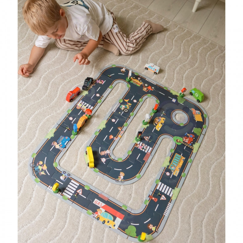 Miesto kelių dėlionė vaikams 21 vnt., WOOPIE GREEN