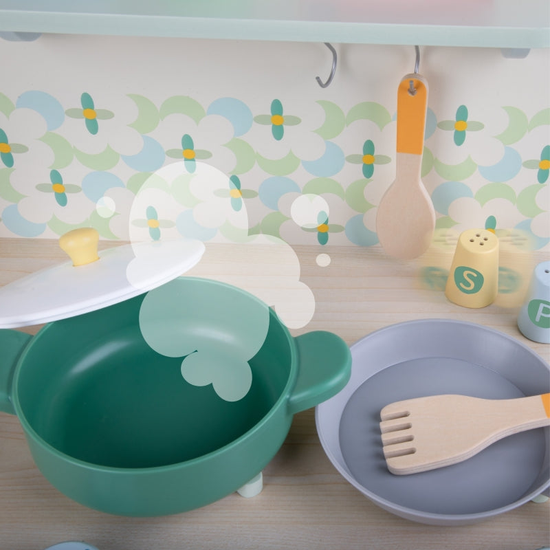 Daugiafunkcinė XXL medinė virtuvė su skalbimo mašina ir priedais, CLASSIC WORLD