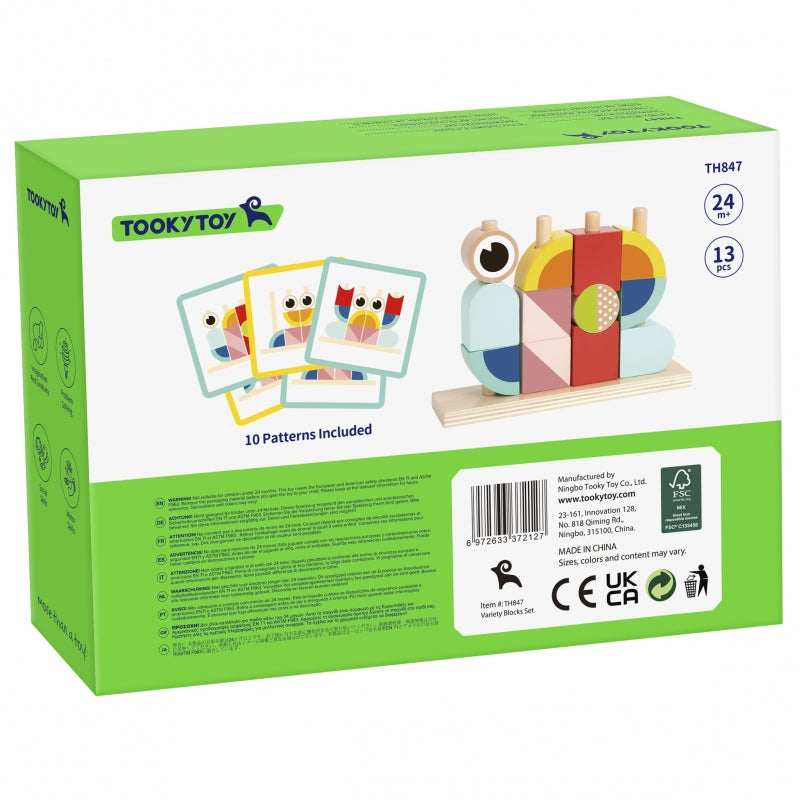 Kūrybinis medinių kaladėlių rinkinys, krabas, TOOKY TOY