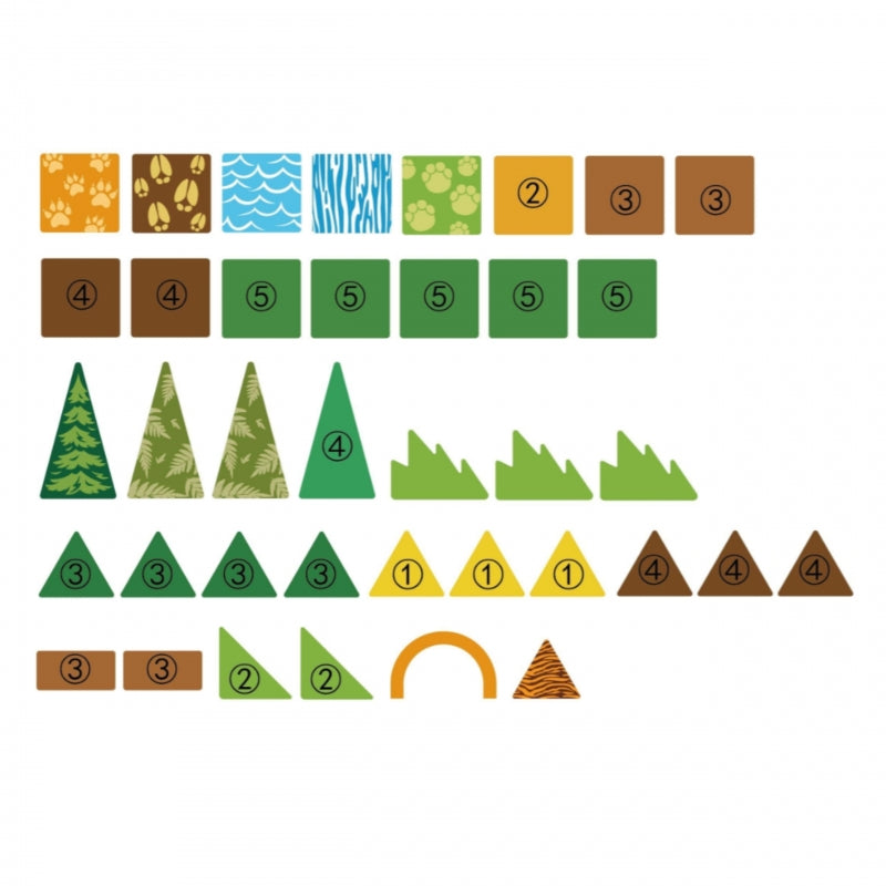 Magnetinis 3D statybinis konstruktorius „Džiunglių gyvūnai“ 45 vnt., WOOPIE