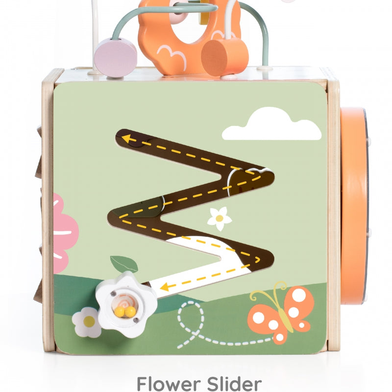 Medinis edukacinis sensorinis kubas 5in1, CLASSIC WORLD