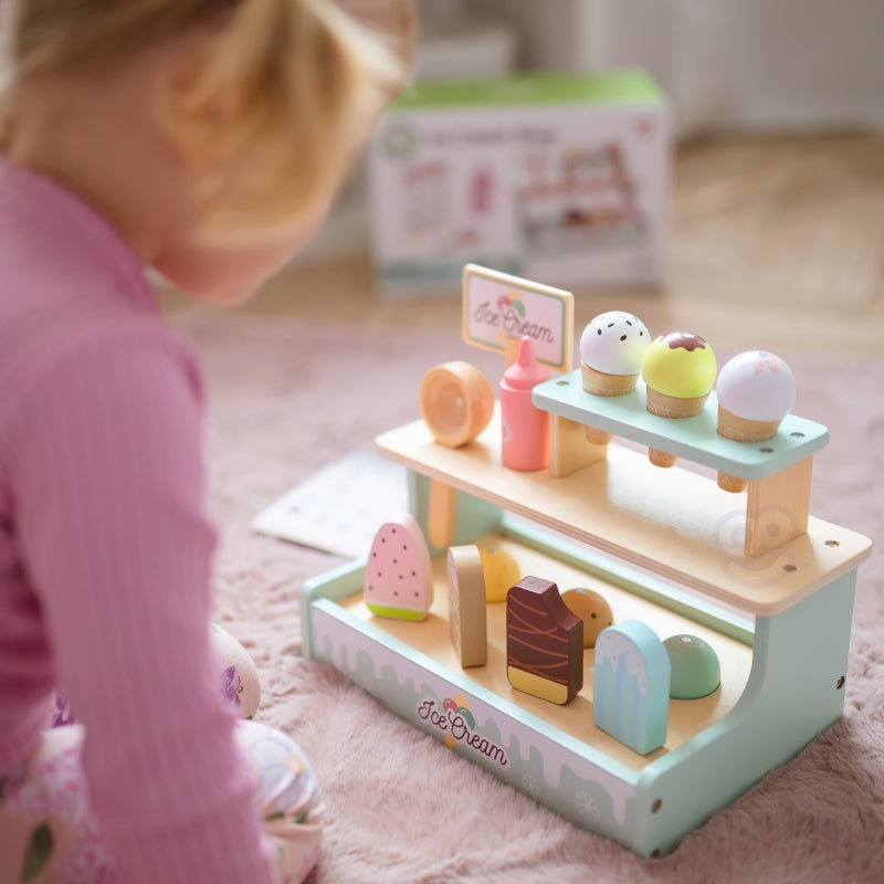 Medinis ledų parduotuvės prekystalio rinkinys 16 el., WOOPIE GREEN